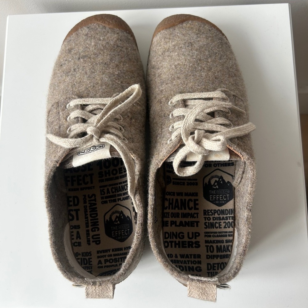 Keen Mosey Derby Mens 8.5 Tan Wool Lace Up‎ Shoes Gorpcore Outdoor Utility Cozy - Picture 2 of 12